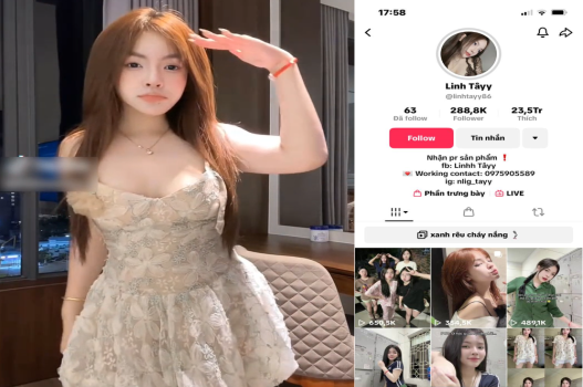 Phát tán video sex tiktoker Linh Tây
